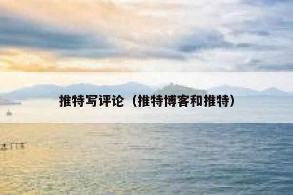 推特写评论（推特博客和推特） 第1张