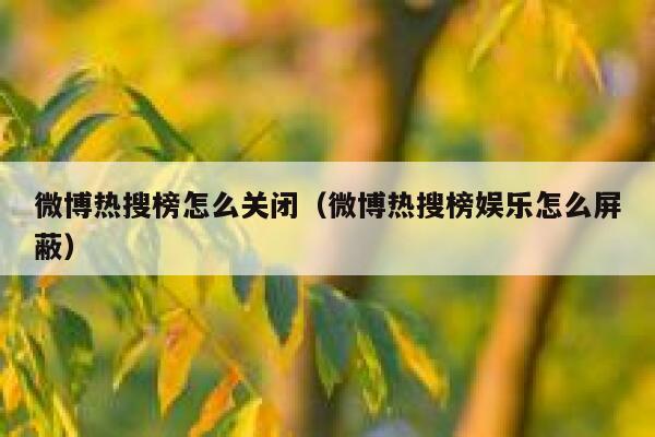 微博热搜榜怎么关闭（微博热搜榜娱乐怎么屏蔽） 第1张
