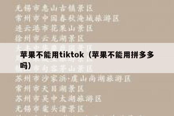 苹果不能用tiktok（苹果不能用拼多多吗） 第1张