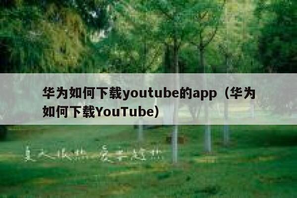 华为如何下载youtube的app(华为如何下载YouTube) 第1张 华为如何下载youtube的app(华为如何下载YouTube) 第1张
