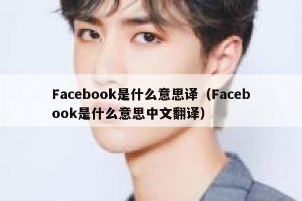 Facebook是什么意思译（Facebook是什么意思中文翻译） 第1张