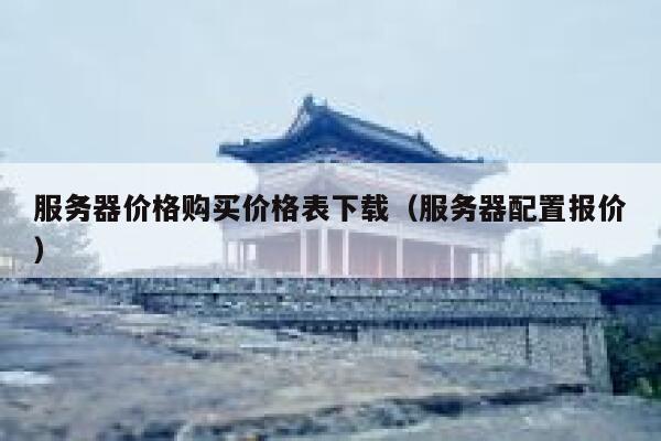 服务器价格购买价格表下载（服务器配置报价） 第1张