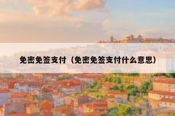 免密免签支付(免密免签支付什么意思) 第1张 免密免签支付(免密免签支付什么意思) 第1张