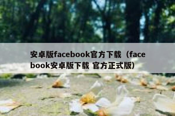 安卓版facebook官方下载(facebook安卓版下载 官方正式版) 第1张 安卓版facebook官方下载(facebook安卓版下载 官方正式版) 第1张