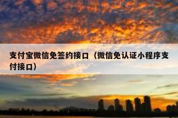 支付宝微信免签约接口（微信免认证小程序支付接口） 第1张