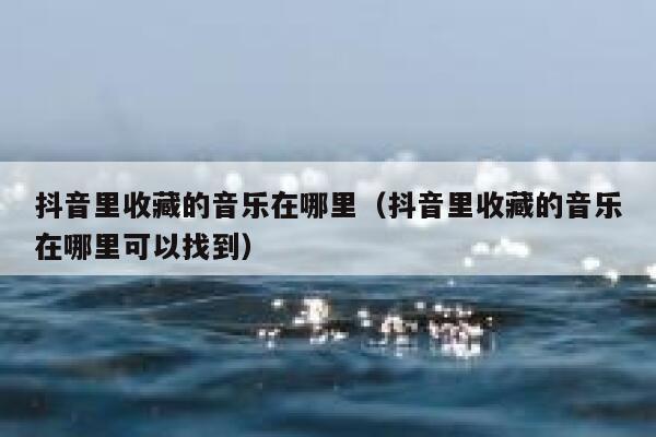 抖音里收藏的音乐在哪里（抖音里收藏的音乐在哪里可以找到） 第1张