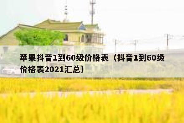 苹果抖音1到60级价格表（抖音1到60级价格表2021汇总） 第1张