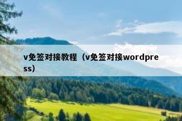 v免签对接教程（v免签对接wordpress） 第1张