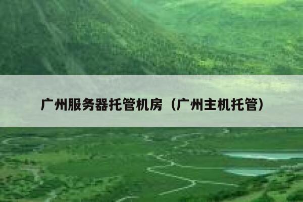 广州服务器托管机房（广州主机托管） 第1张