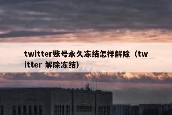 twitter账号永久冻结怎样解除（twitter 解除冻结） 第1张