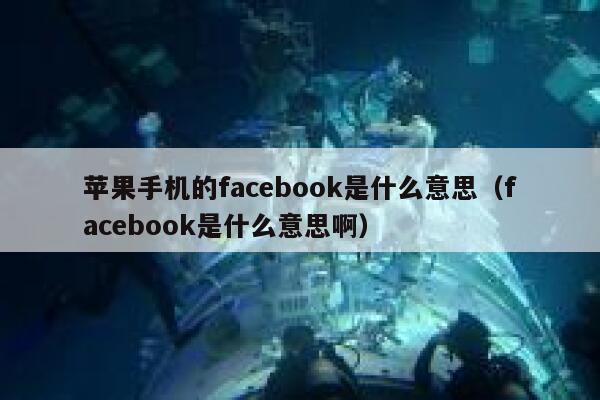 苹果手机的facebook是什么意思（facebook是什么意思啊） 第1张