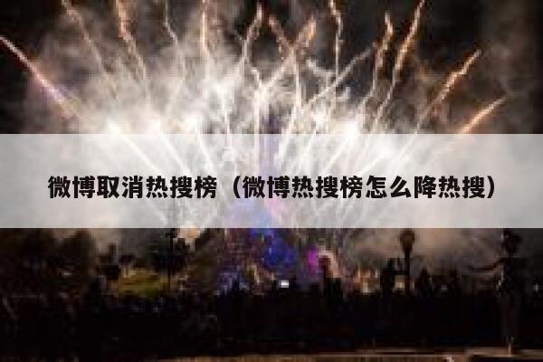 微博取消热搜榜（微博热搜榜怎么降热搜） 第1张