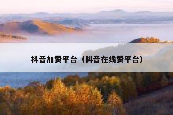 抖音加赞平台（抖音在线赞平台） 第1张
