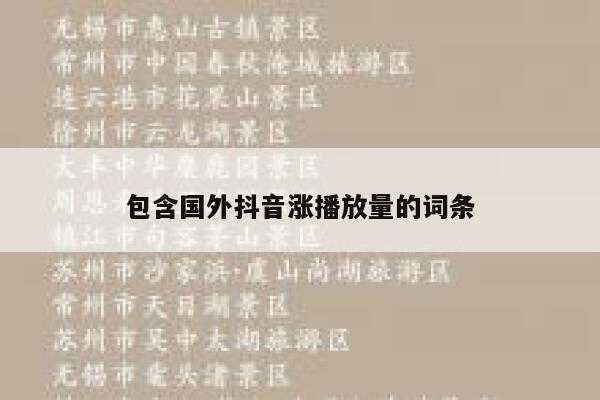包含国外抖音涨播放量的词条 第1张
