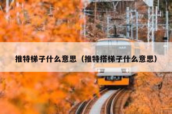 推特梯子什么意思（推特搭梯子什么意思） 第1张