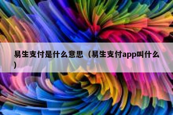 易生支付是什么意思（易生支付app叫什么） 第1张