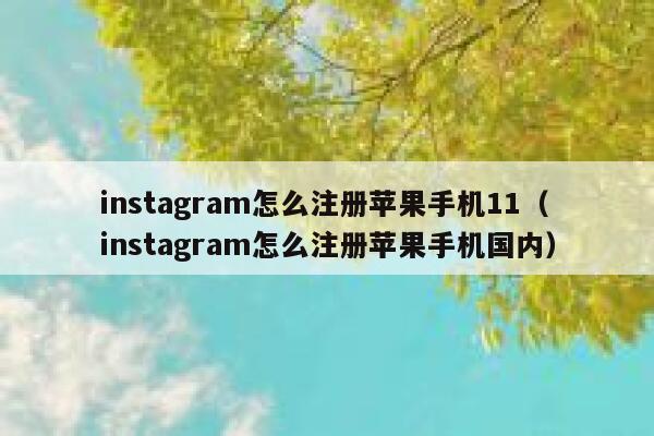instagram怎么注册苹果手机11（instagram怎么注册苹果手机国内） 第1张