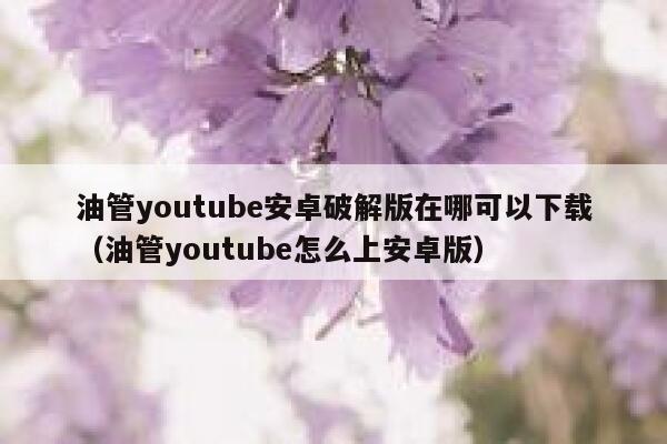 油管youtube安卓破解版在哪可以下载（油管youtube怎么上安卓版） 第1张