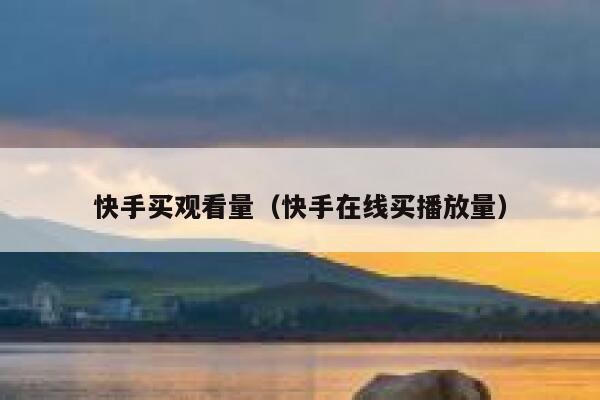 快手买观看量（快手在线买播放量） 第1张