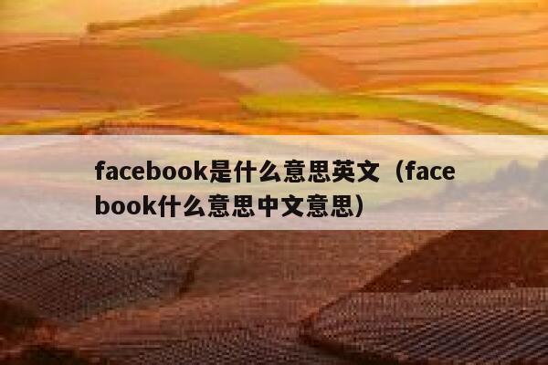 facebook是什么意思英文（facebook什么意思中文意思） 第1张