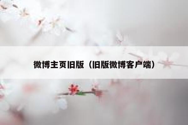 微博主页旧版（旧版微博客户端） 第1张