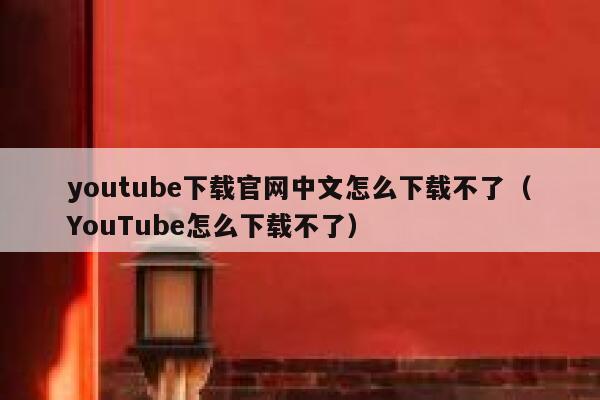 youtube下载官网中文怎么下载不了（YouTube怎么下载不了） 第1张