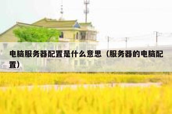 电脑服务器配置是什么意思（服务器的电脑配置） 第1张