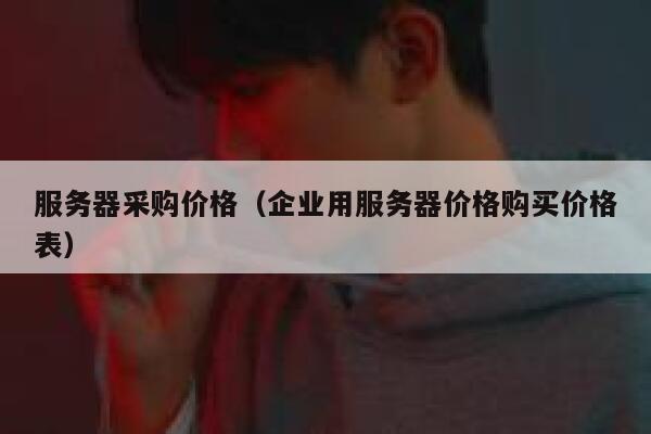 服务器采购价格（企业用服务器价格购买价格表） 第1张