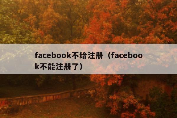 facebook不给注册（facebook不能注册了） 第1张