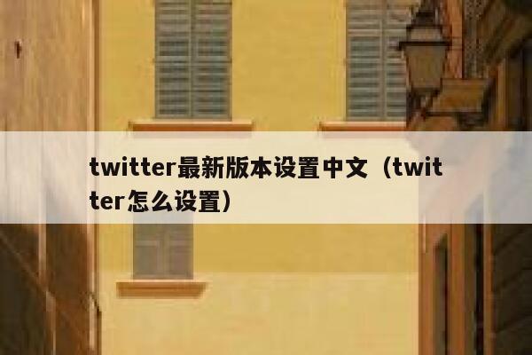 twitter最新版本设置中文（twitter怎么设置） 第1张