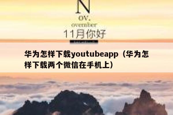 华为怎样下载youtubeapp（华为怎样下载两个微信在手机上） 第1张