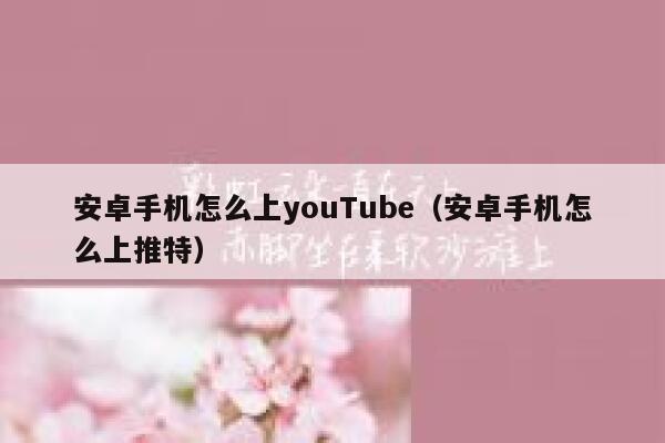 安卓手机怎么上youTube（安卓手机怎么上推特） 第1张