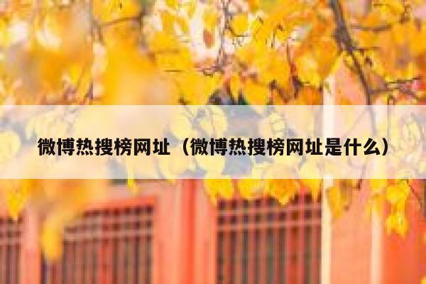 微博热搜榜网址（微博热搜榜网址是什么） 第1张