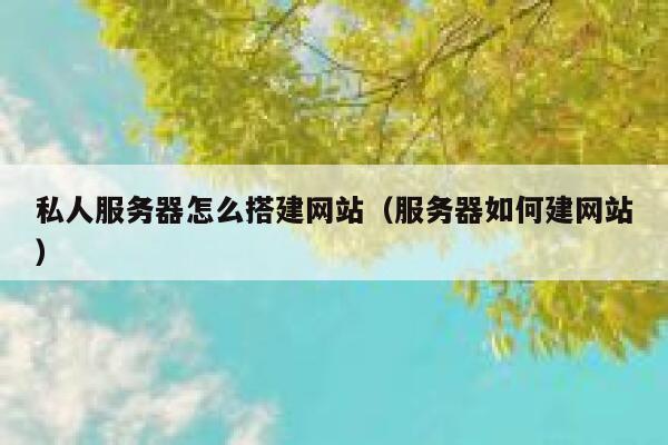 私人服务器怎么搭建网站（服务器如何建网站） 第1张