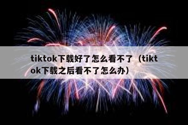 tiktok下载好了怎么看不了（tiktok下载之后看不了怎么办） 第1张