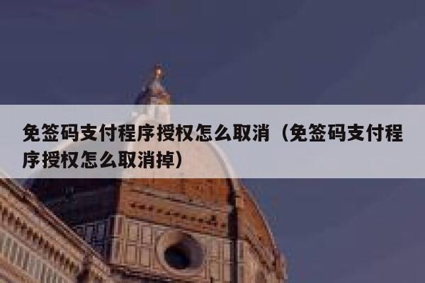 免签码支付程序授权怎么取消(免签码支付程序授权怎么取消掉) 第1张 免签码支付程序授权怎么取消(免签码支付程序授权怎么取消掉) 第1张