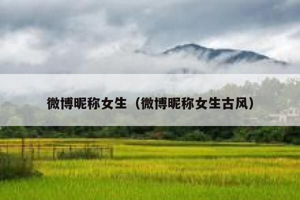 微博昵称女生(微博昵称女生古风) 第1张 微博昵称女生(微博昵称女生古风) 第1张