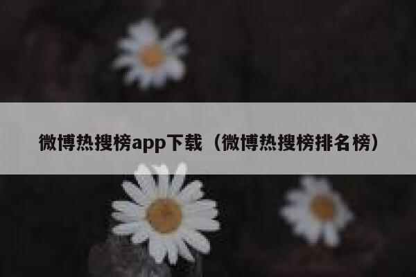 微博热搜榜app下载（微博热搜榜排名榜） 第1张