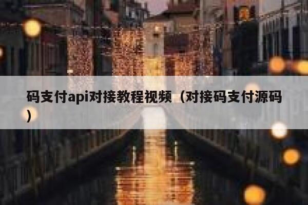 码支付api对接教程视频（对接码支付源码） 第1张