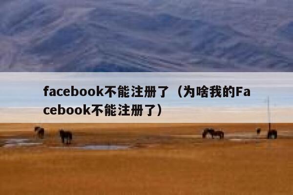 facebook不能注册了（为啥我的Facebook不能注册了） 第1张