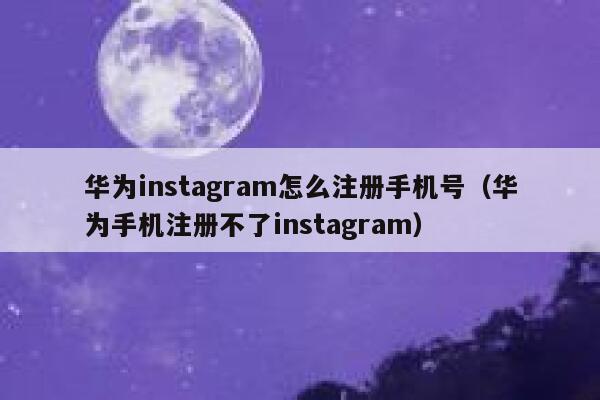 华为instagram怎么注册手机号（华为手机注册不了instagram） 第1张