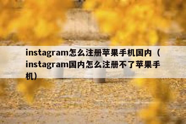 instagram怎么注册苹果手机国内（instagram国内怎么注册不了苹果手机） 第1张