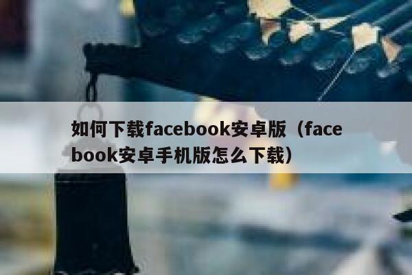 如何下载facebook安卓版（facebook安卓手机版怎么下载） 第1张