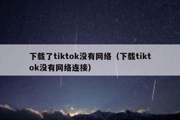 下载了tiktok没有网络（下载tiktok没有网络连接） 第1张