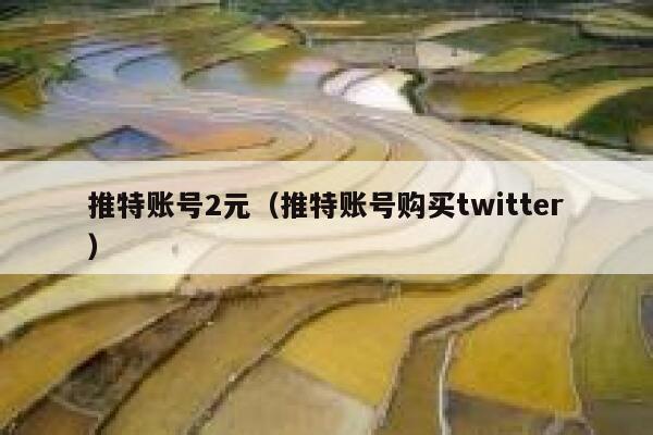 推特账号2元（推特账号购买twitter） 第1张