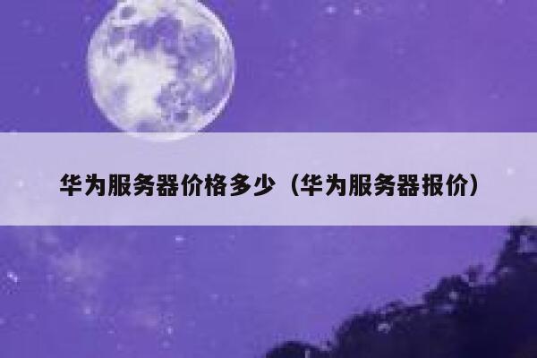 华为服务器价格多少（华为服务器报价） 第1张