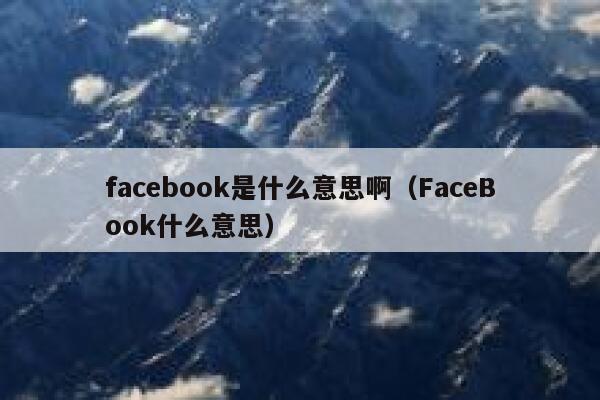 facebook是什么意思啊（FaceBook什么意思） 第1张