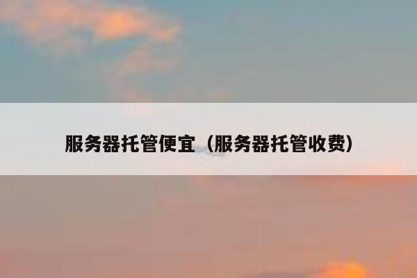 服务器托管便宜（服务器托管收费） 第1张