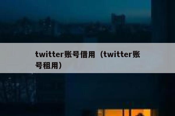 twitter账号借用（twitter账号租用） 第1张