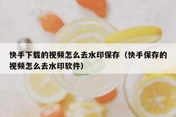 快手下载的视频怎么去水印保存（快手保存的视频怎么去水印软件） 第1张
